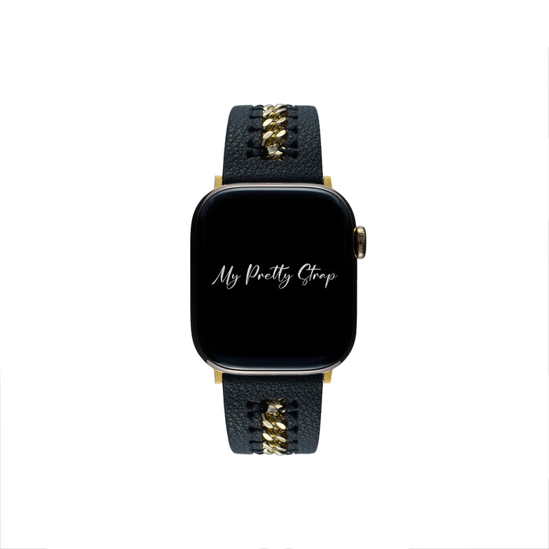 Bijou Apple Watch Strap – Black and Gold